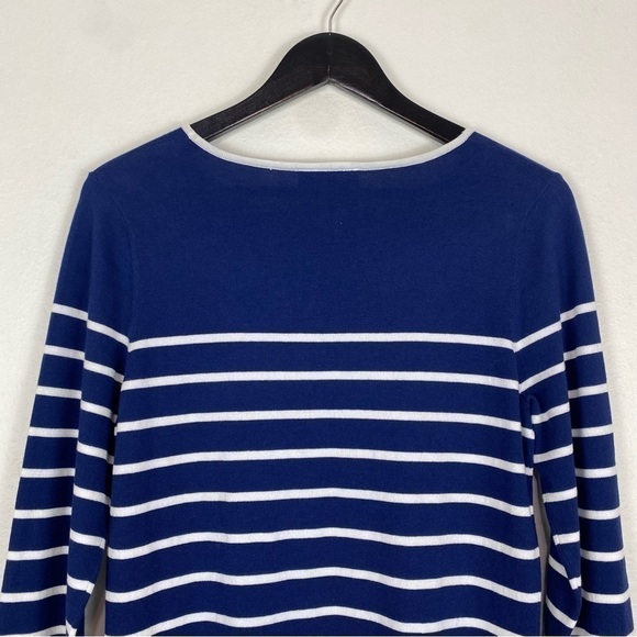 SAIL TO SABLE Nautical Stripe Navy White Sweater Dress Size M - Picture 8 of 11